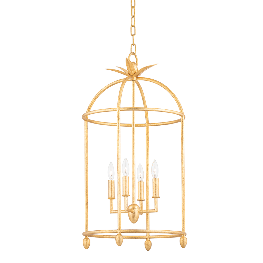 Brooks 4 Light Pendant - Vintage Gold Leaf