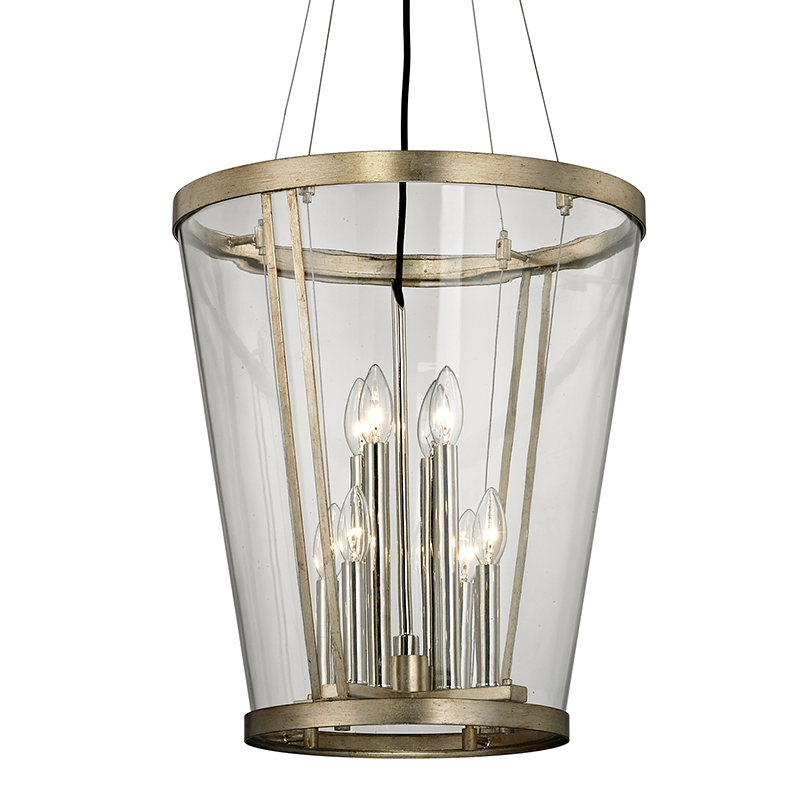 Trapeze Chandelier - Champagne Silver Leaf