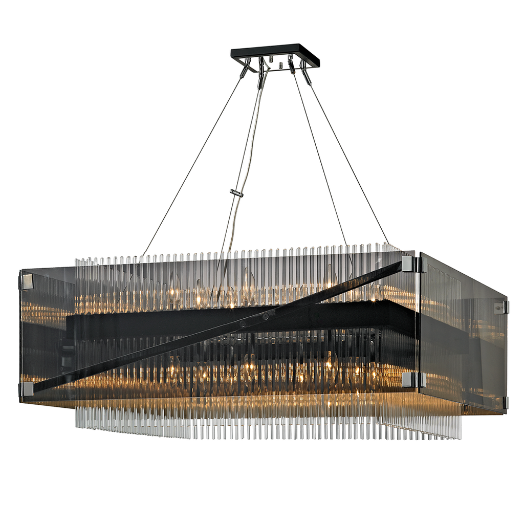 Apollo Chandelier 34" - Dark Bronze Polished Chrome