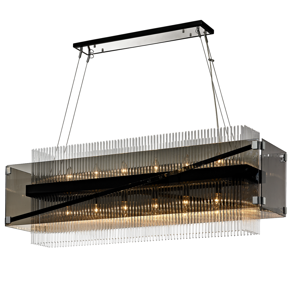 Apollo Chandelier 17" - Dark Bronze Polished Chrome