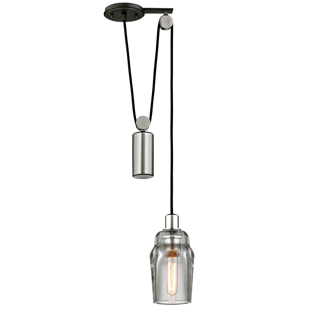 Citizen Pendant Single, 4" - Graphite And Polished Nickel