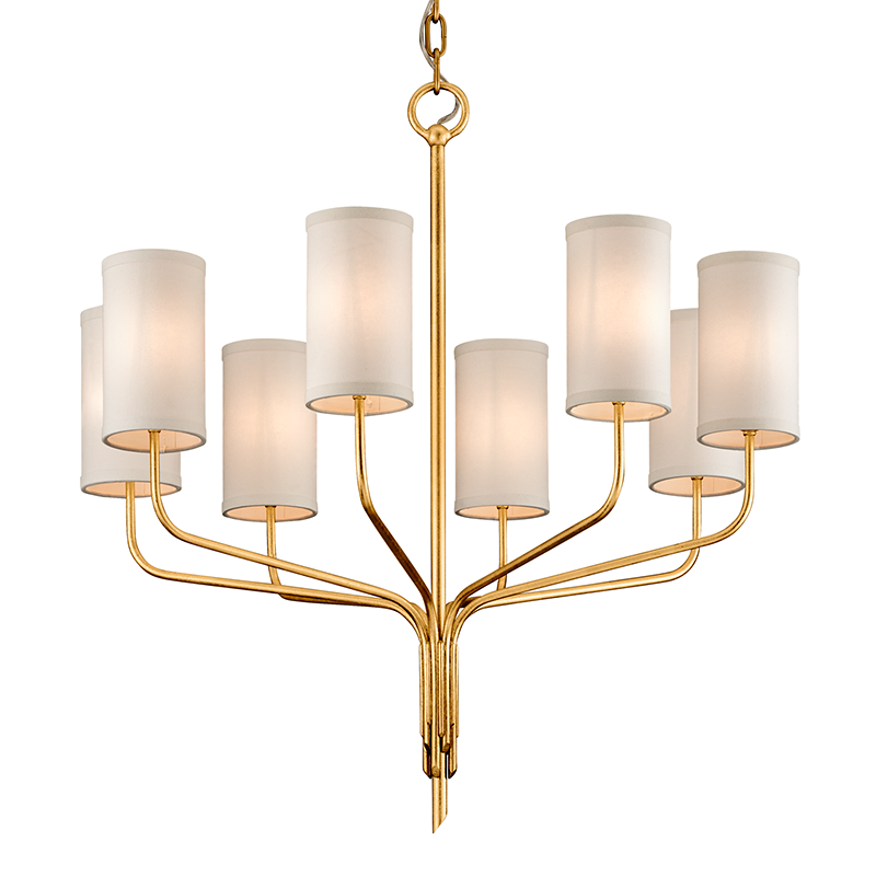 Juniper Chandelier 35" - Textured Gold Leaf