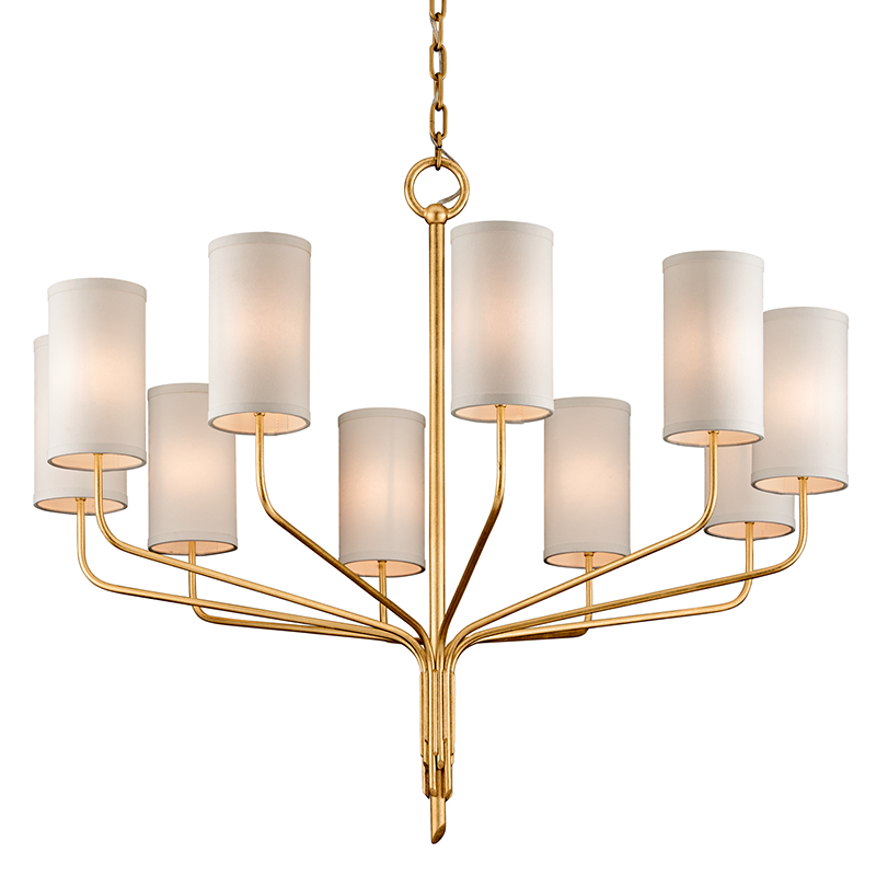 Juniper Chandelier 36" - Textured Gold Leaf