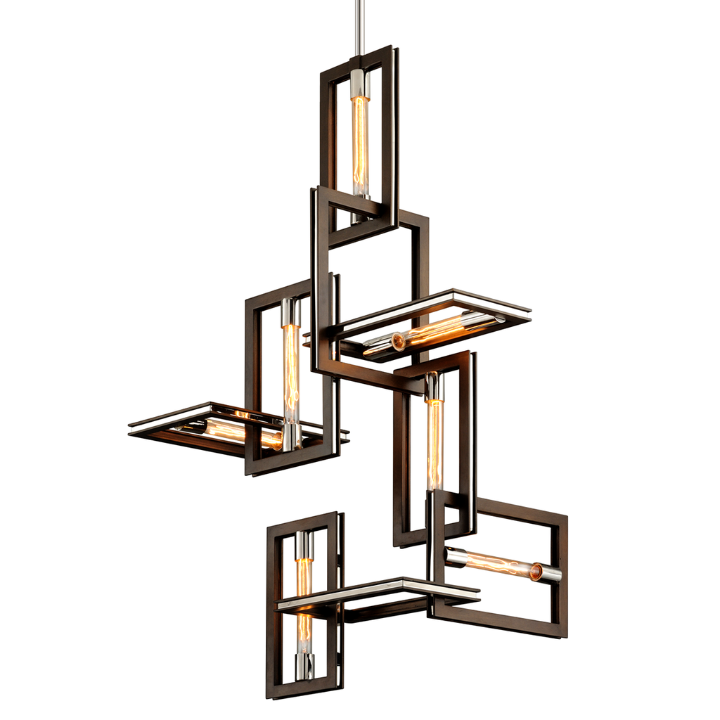 Enigma Pendant 49" - Bronze With Polished Stainless