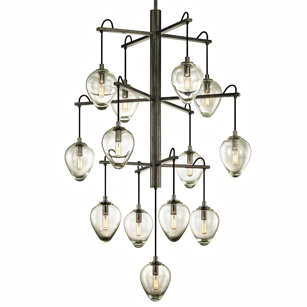 Brixton Chandelier 53" - Gun Metal With Smoked Chrome