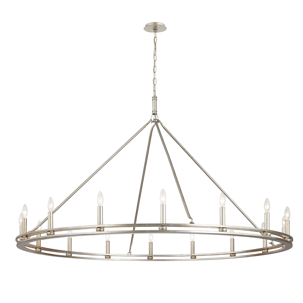 Sutton Chandelier 39" - Champagne Silver Leaf