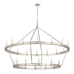 Sutton Chandelier 49" - Champagne Silver Leaf