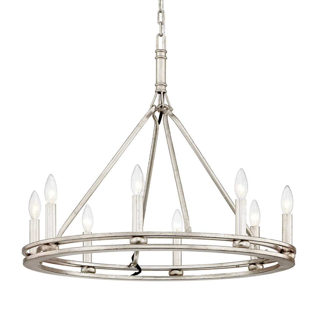 Sutton Chandelier 24" - Champagne Silver Leaf