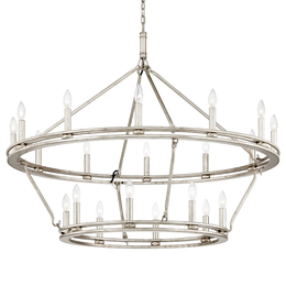 Sutton Chandelier 37" - Champagne Silver Leaf