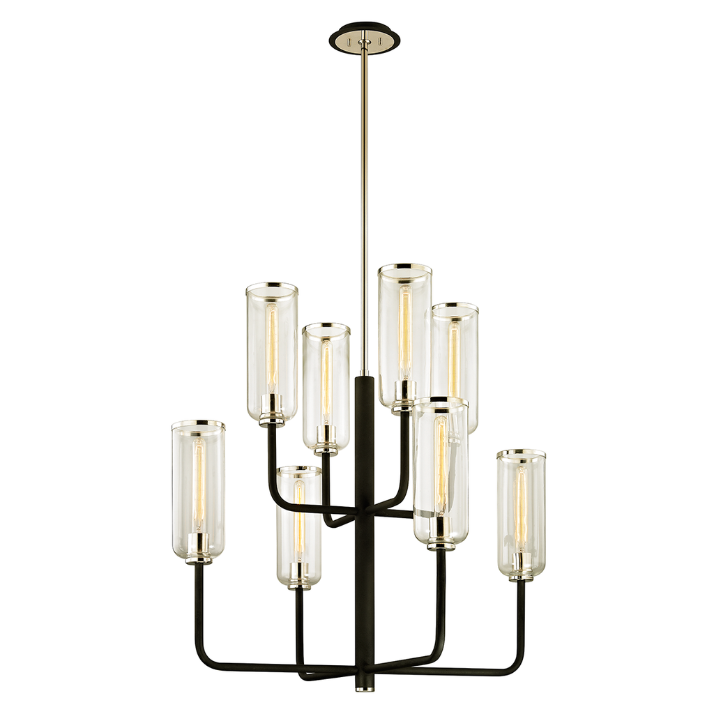 Aeon Chandelier 36" - Carbide Blk & Pol Nickel