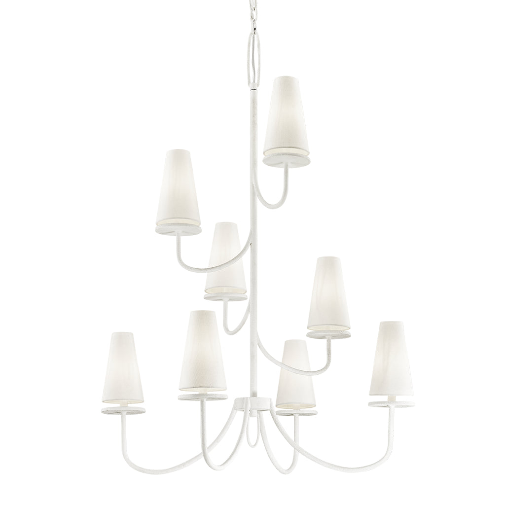 Marcel 8 light Chandelier, Gesso White