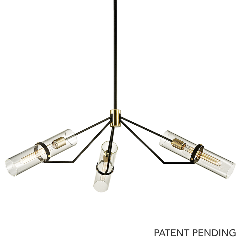 Raef Chandelier 50" - Textured Bronze Brushed Brass