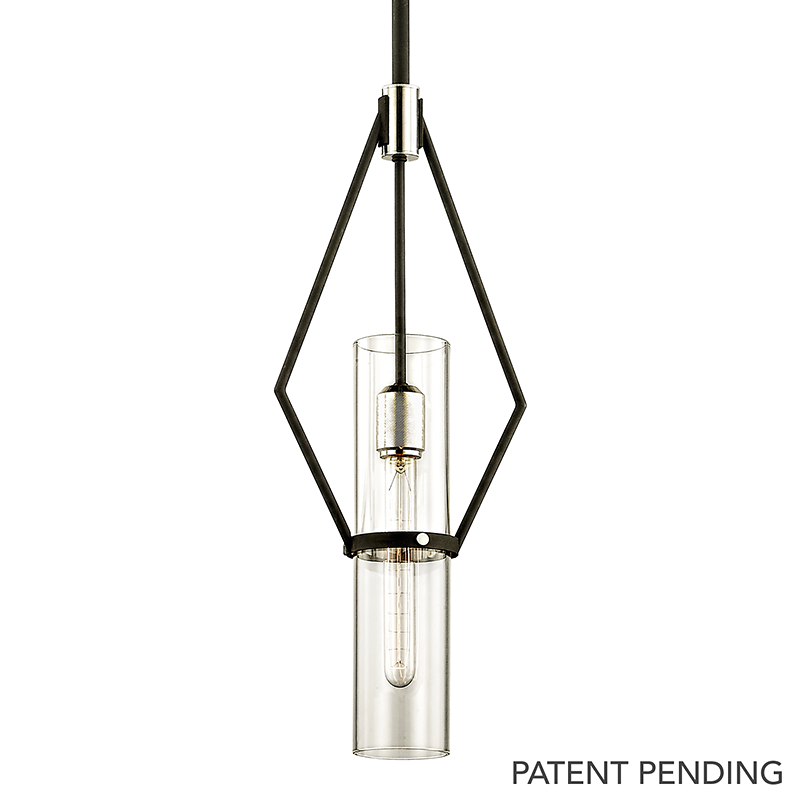 Raef Pendant 24" - Textured Black & Polish Nickel