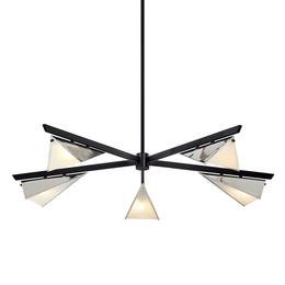 Kite Chandelier 49" - Carbide Blk & Pol Nickel