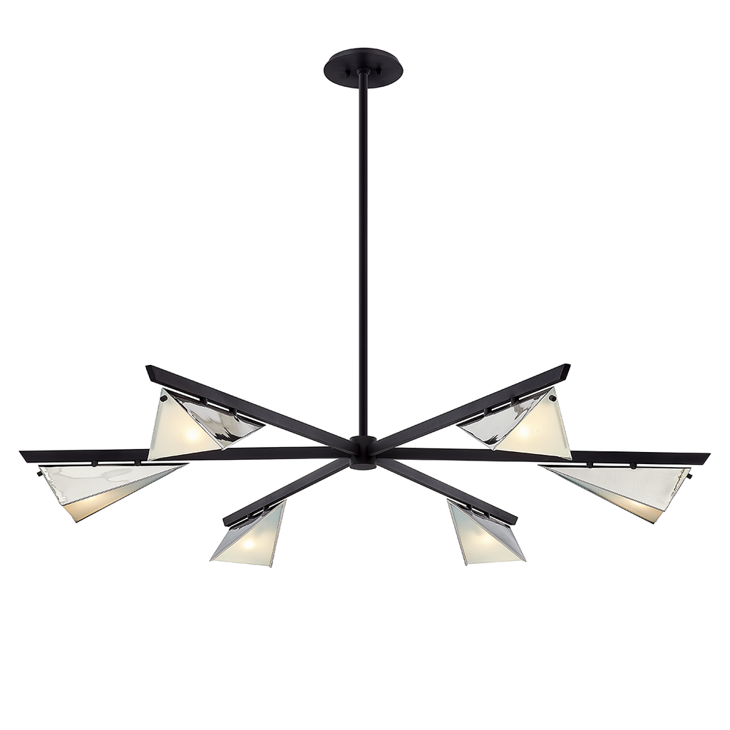 Kite Chandelier 59" - Carbide Blk & Pol Nickel