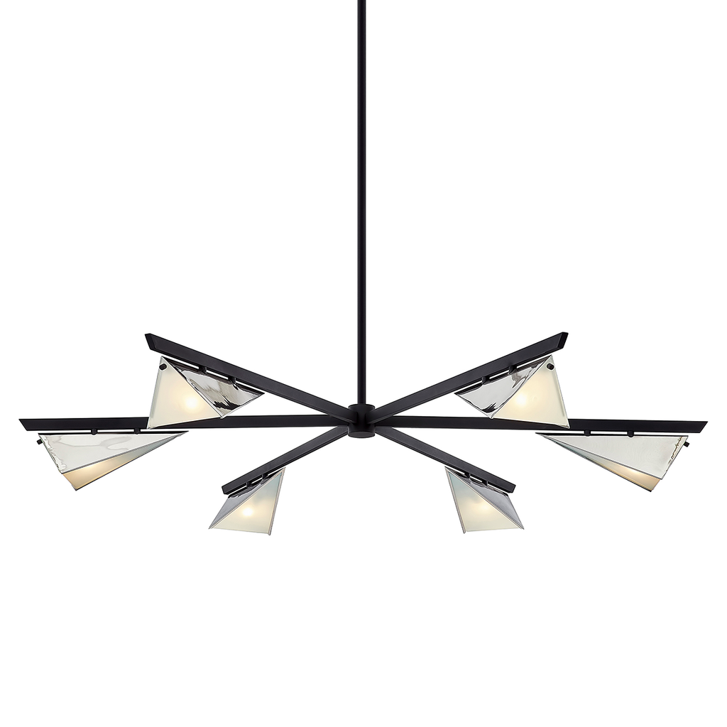 Kite Chandelier 59" - Carbide Blk & Pol Nickel