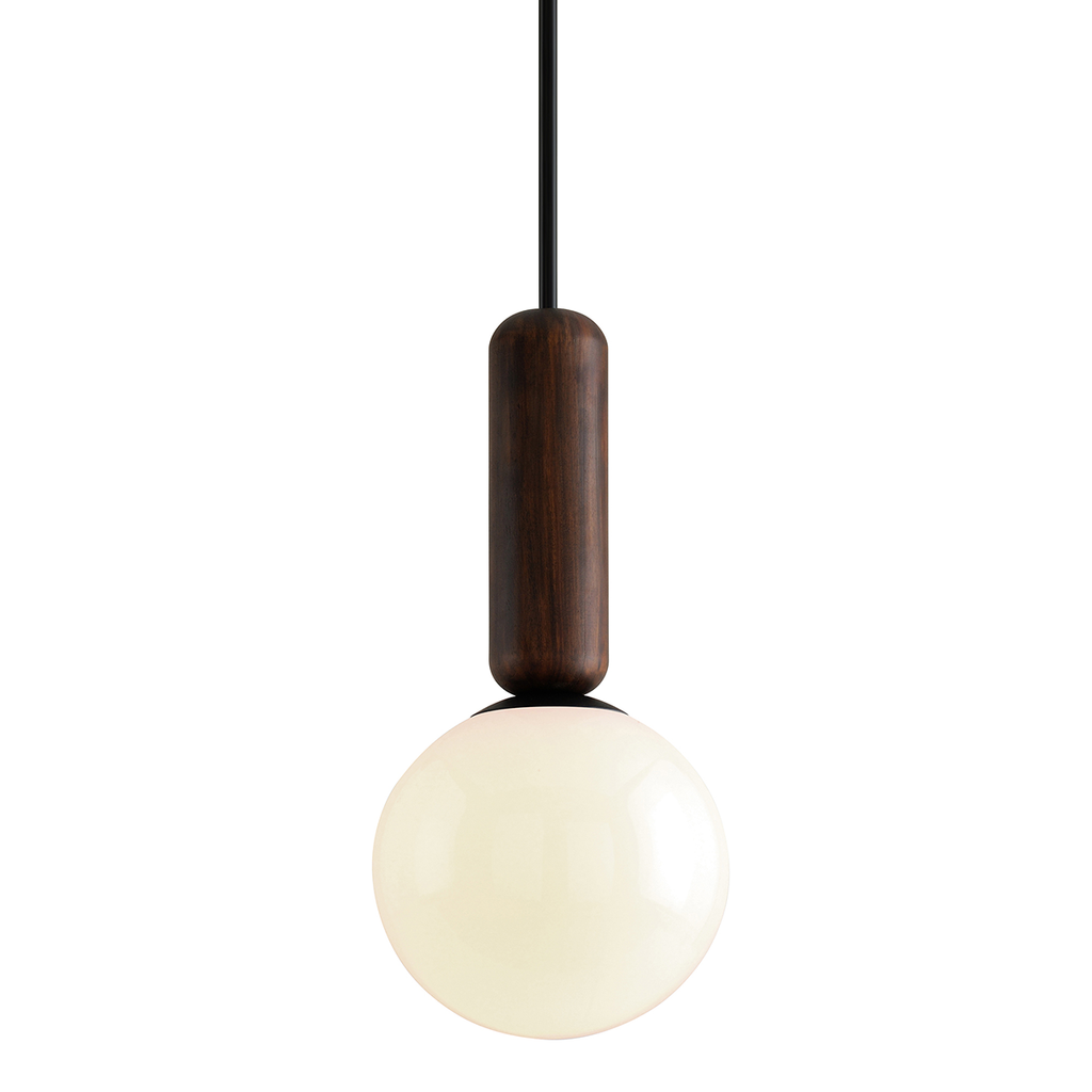 Ensign Pendant 25" - Black And Natural Acacia