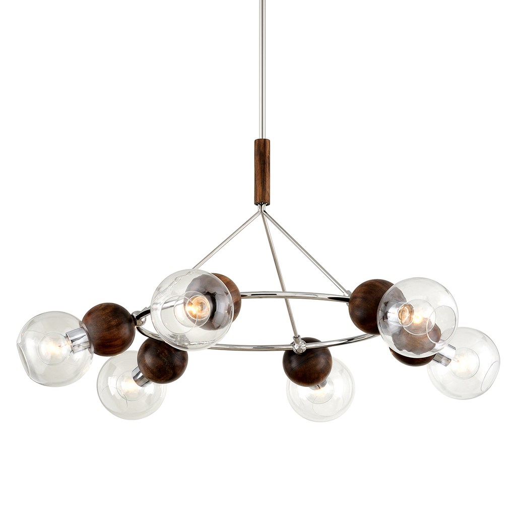 Arlo Chandelier 25" - Polished Ss And Natural Acacia