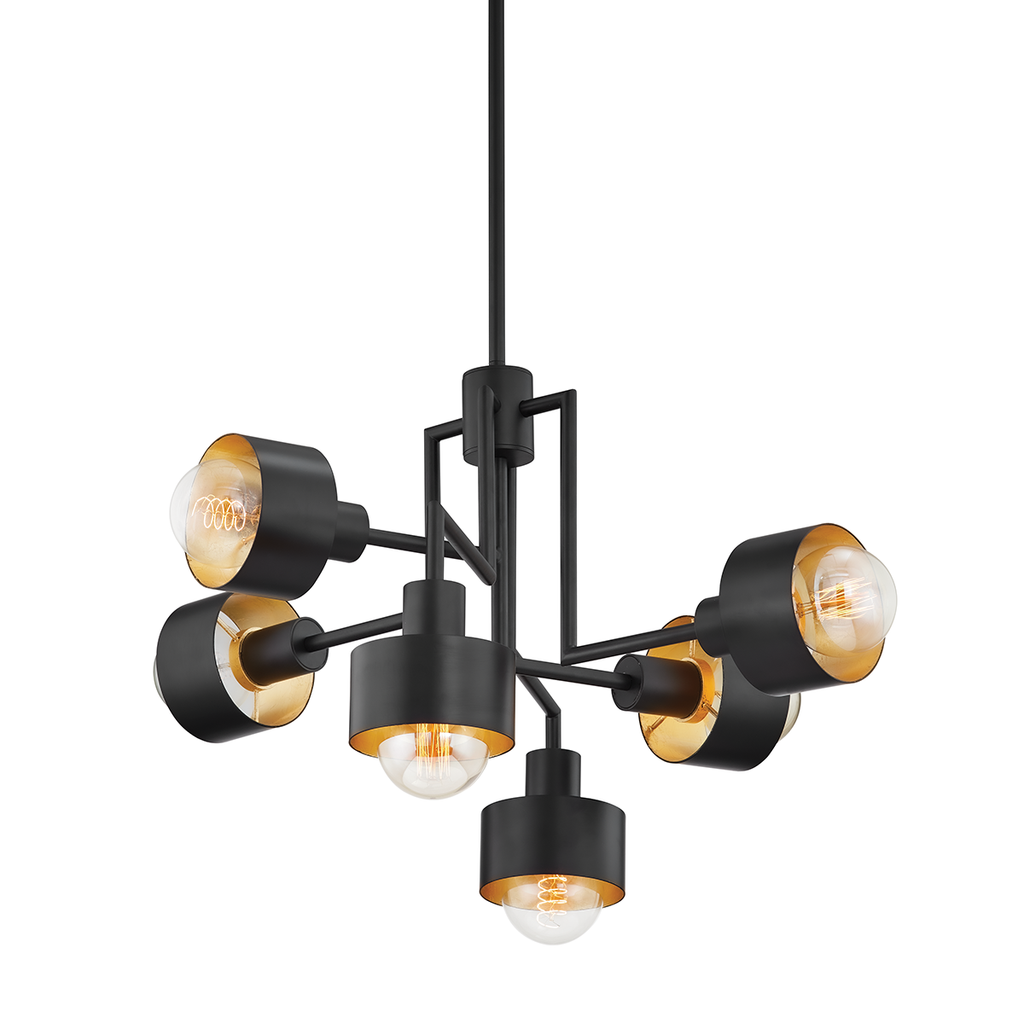 North 6 Light Chandelier - Iron And Steel