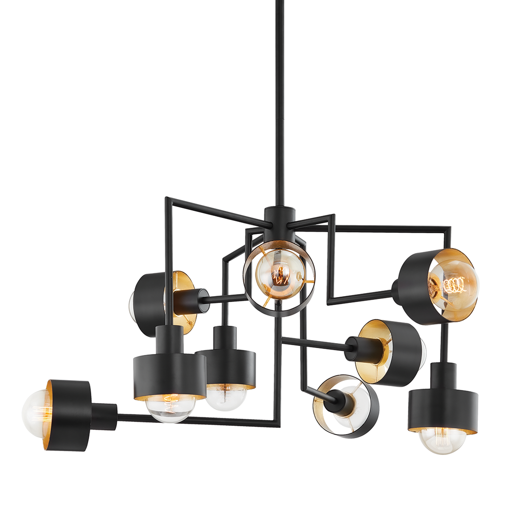 North 9 Light Chandelier - Iron And Steel