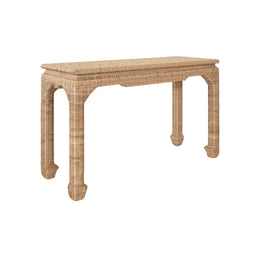 Ming Style Console Table In Woven Rattan