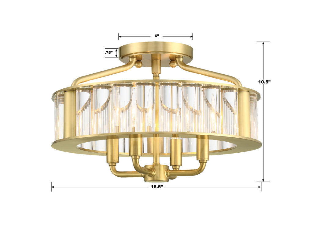 Libby Langdon Graham 3 Light Semi Flush