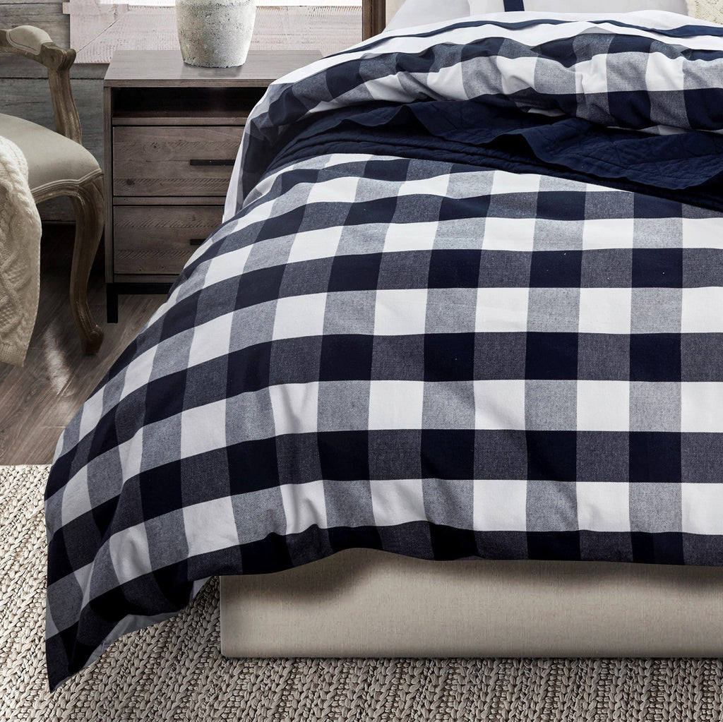 3 PC Camille Duvet Set, Super King Navy