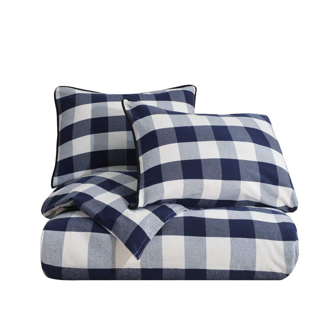 3 PC Camille Duvet Set, Super Queen Navy