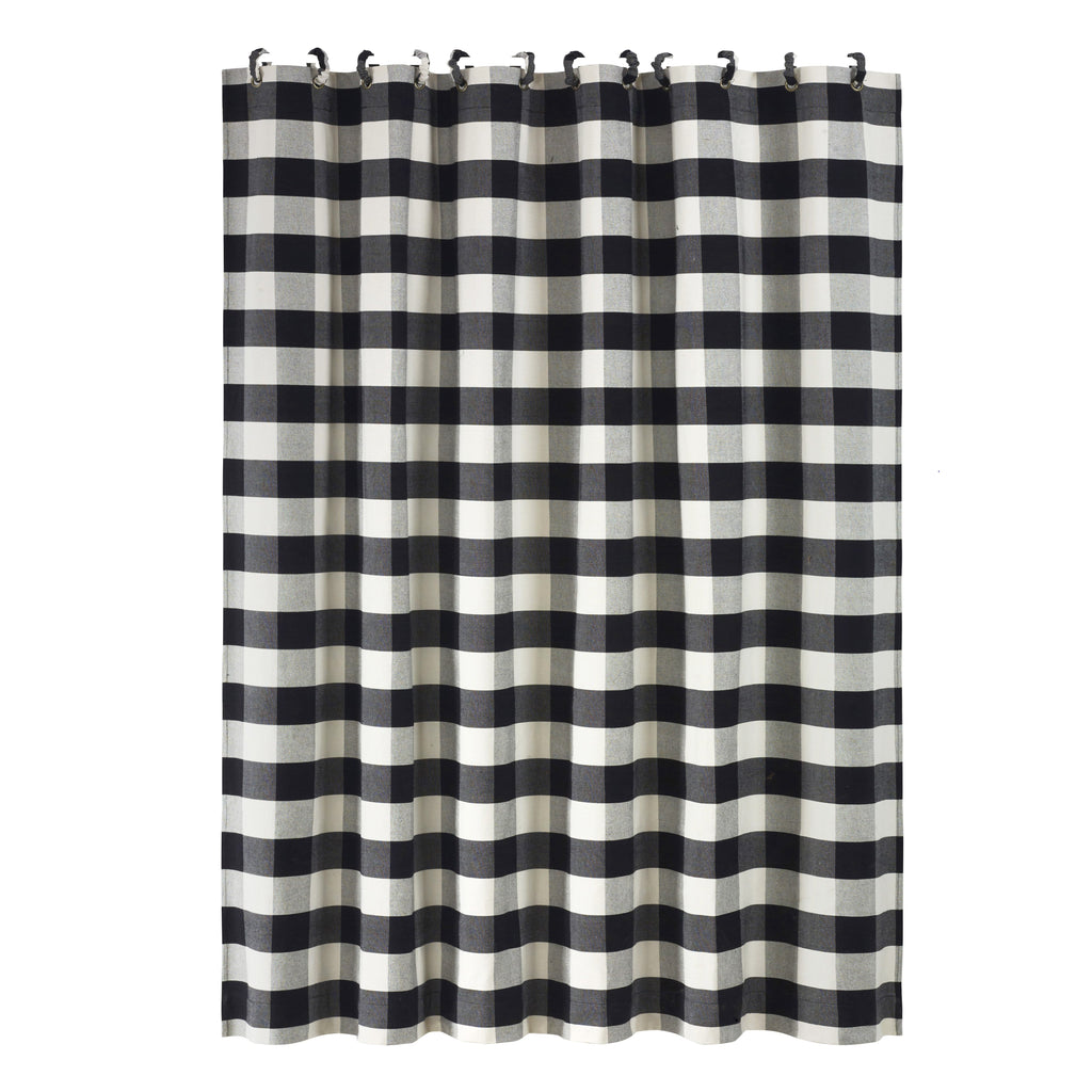 Camille Black Buffalo Check Shower Curtain, 72x72