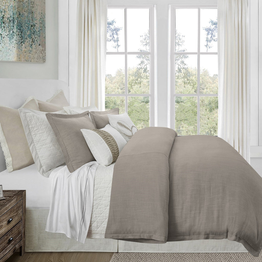 Hera Linen Duvet, Super King Taupe