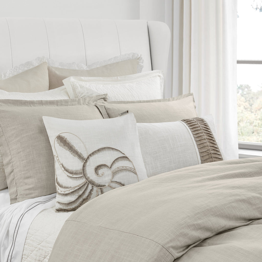 Hera Linen Duvet, Super Queen Light Tan