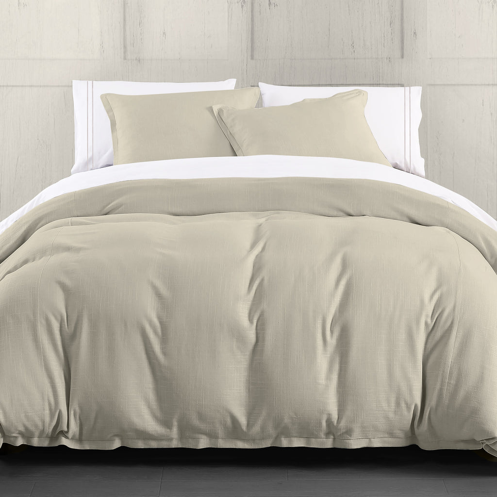 Hera Linen Duvet, Super Queen Light Tan