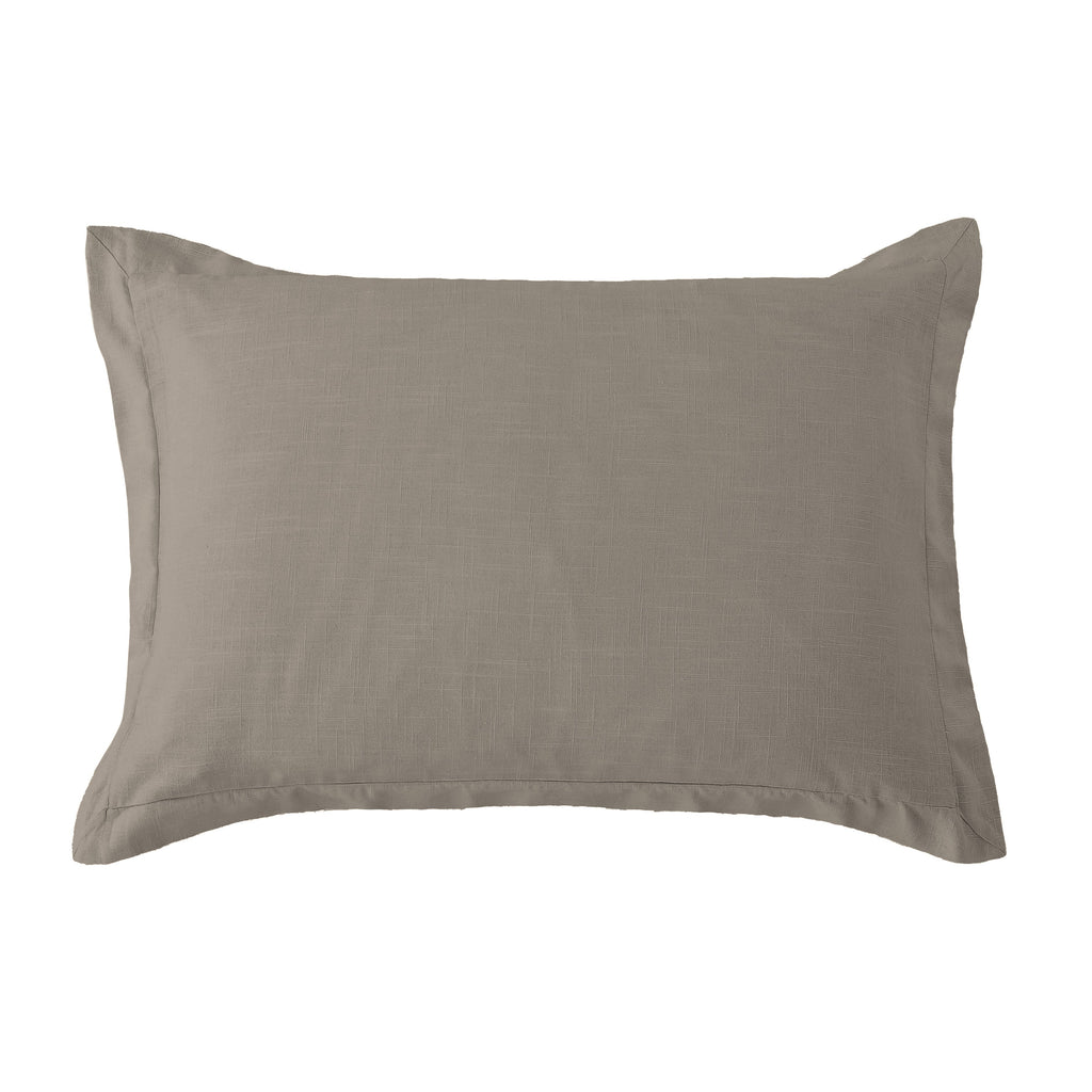 Washed Linen Tailored King Sham, Taupe