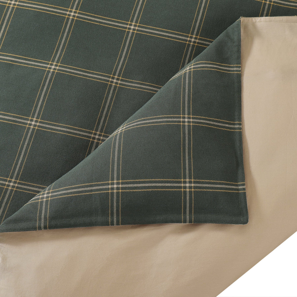 Windowpane Plaid Bedding Comforter Set - Hunter Green