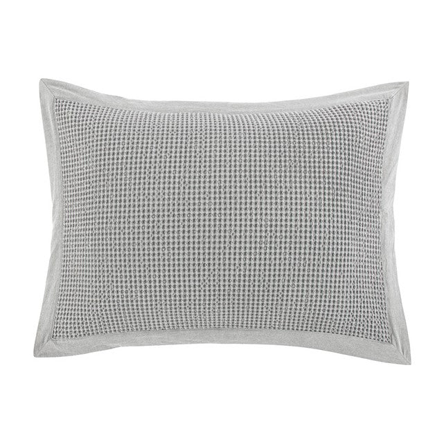 Waffle Weave King Sham (Pair), 21x34 Gray