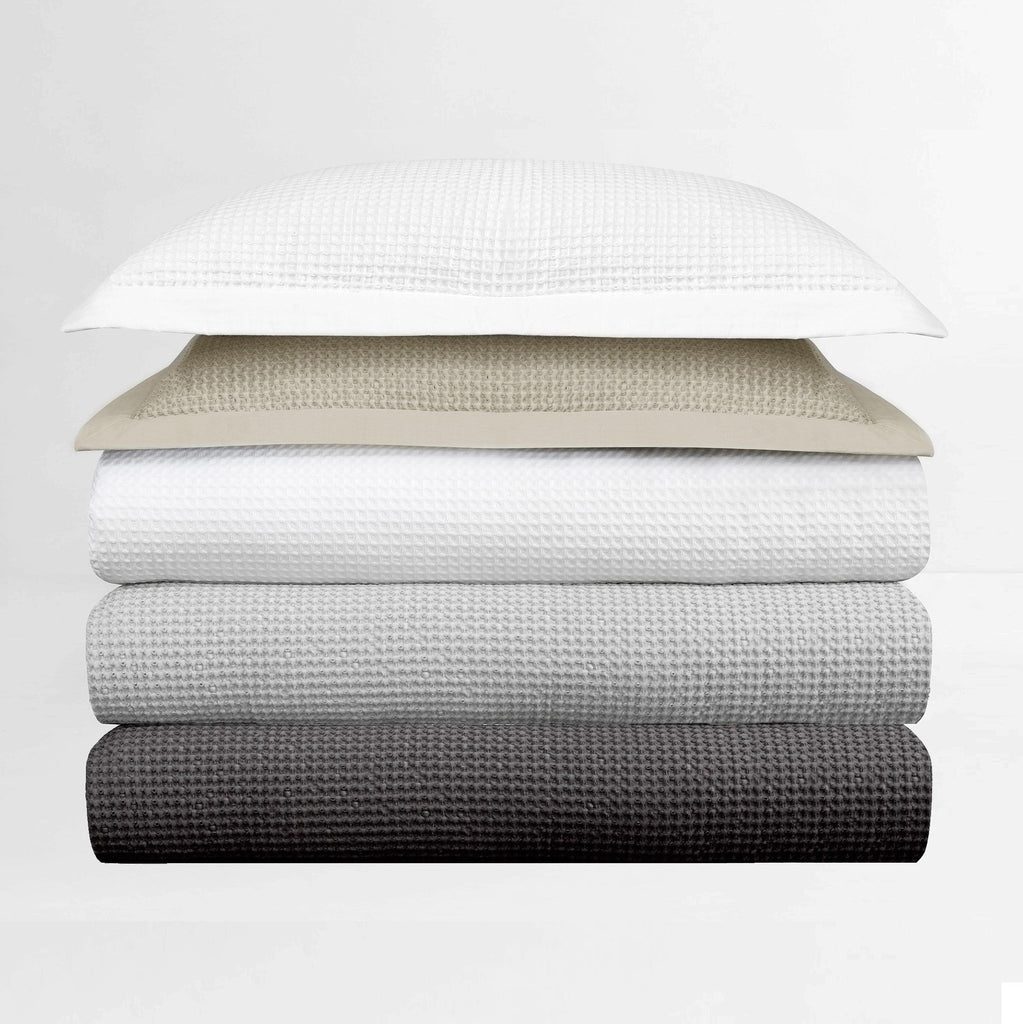 Waffle Weave King Sham (Pair), 21x34 Gray