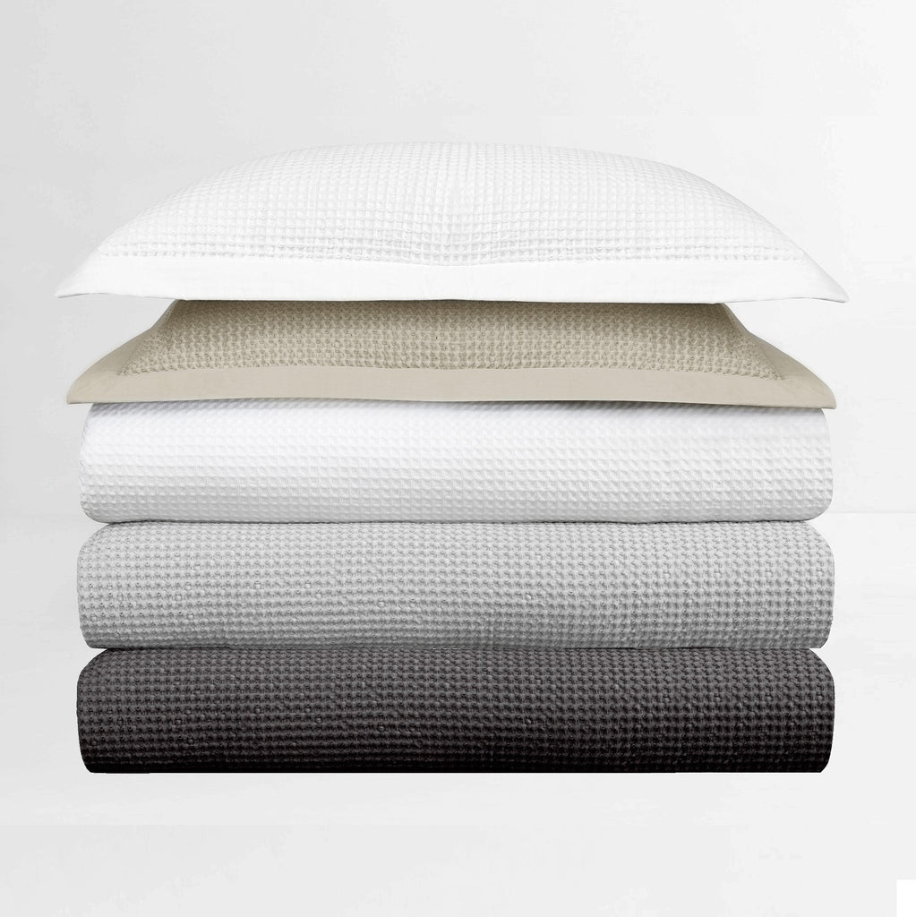Waffle Weave Coverlet, Full/Queen Gray