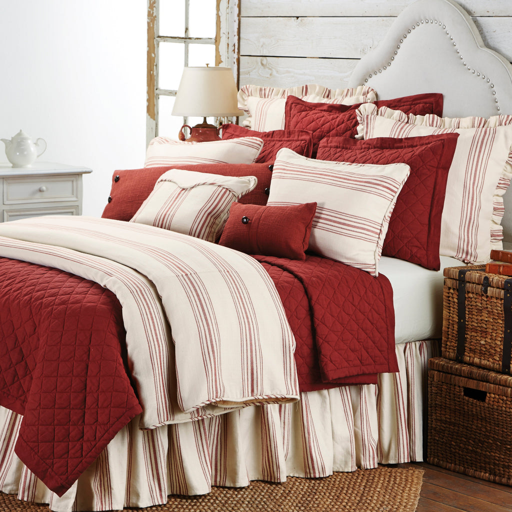 3 pc Prescott Stripe Set, Super Queen Red