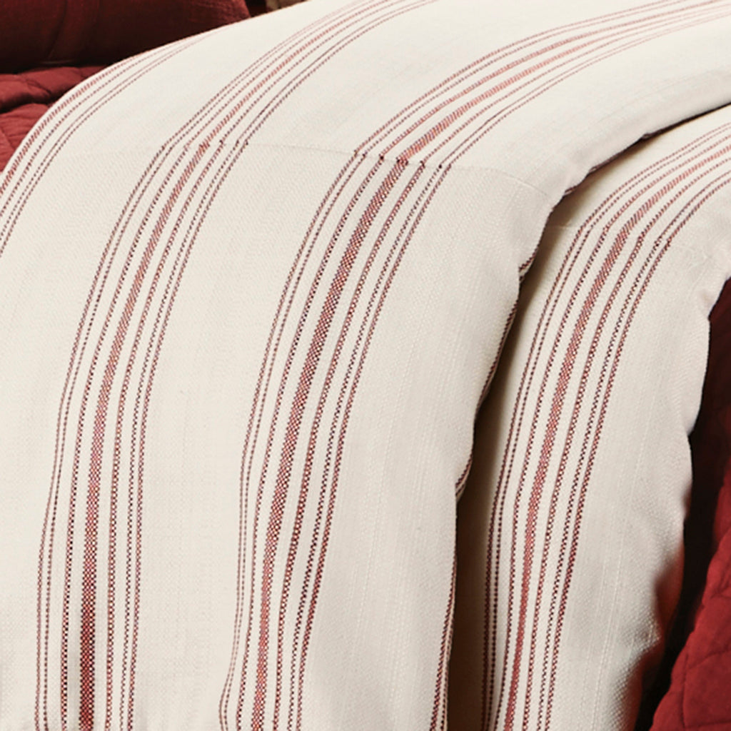 1 pc Prescott Stripe Duvet, Super Queen Red