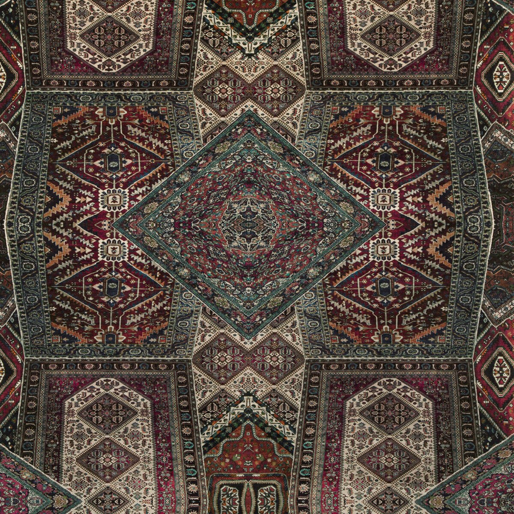 Velvet Oriental Carpet - Plum/Teal