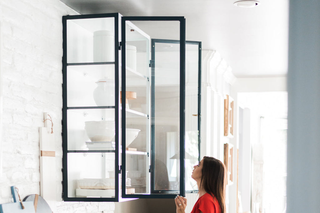 Black Wall Hanging Glass Display Cabinet