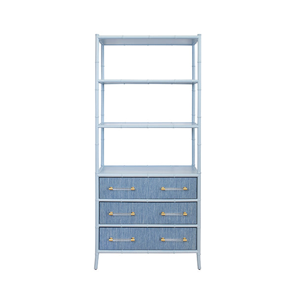 Three Drawer Etagere With Bamboo Detail