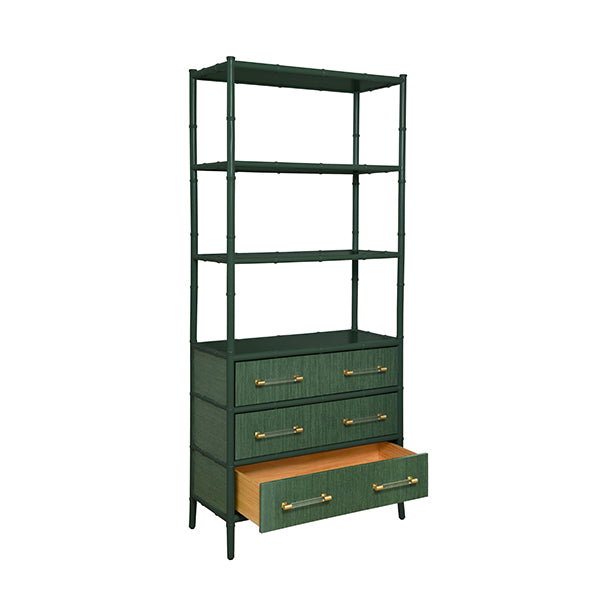 Three Drawer Etagere With Bamboo Detail