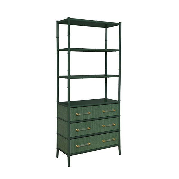 Three Drawer Etagere With Bamboo Detail