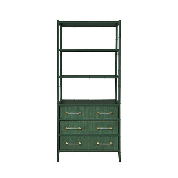 Three Drawer Etagere With Bamboo Detail