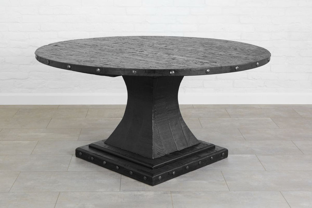 Camelot Pedestal Round Table, Gunmetal Studs