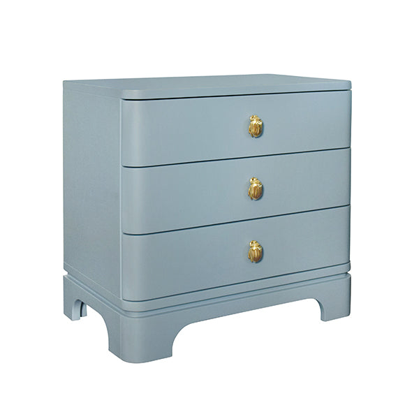 Three Drawer Rounded Edge Side Table