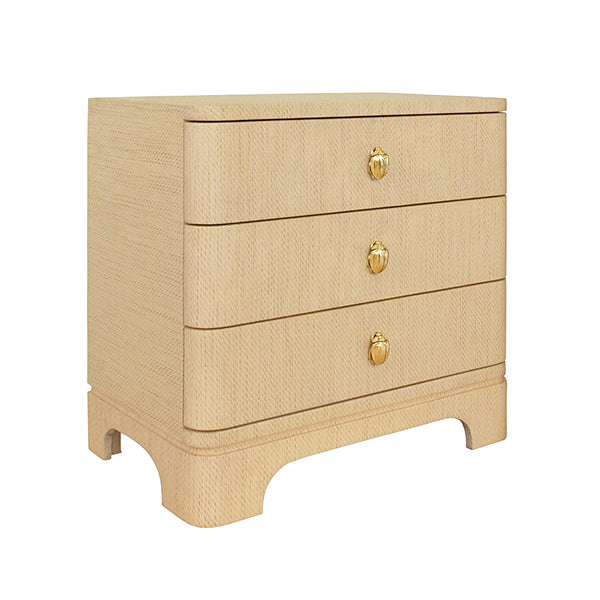 Three Drawer Rounded Edge Side Table