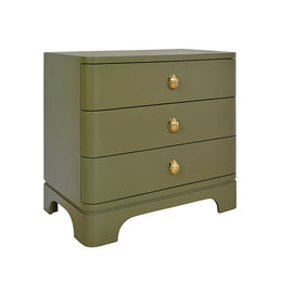 Three Drawer Rounded Edge Side Table