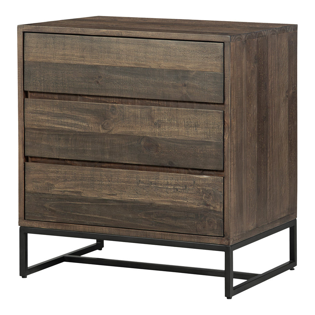 Elena 3 Drawer Nightstand Brown